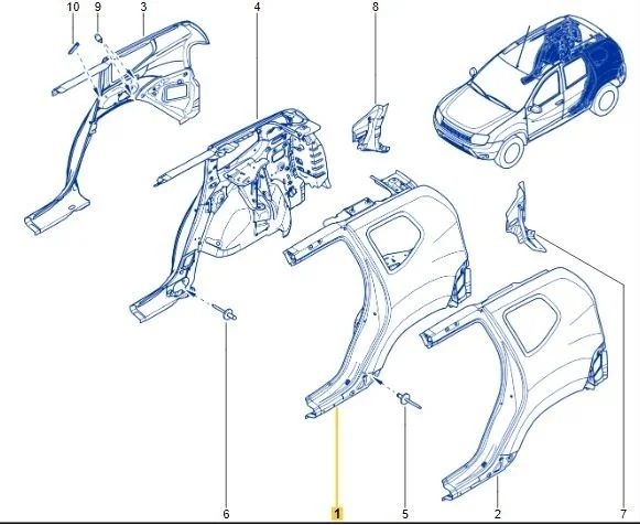 Крыло Renault Duster 2015 HSM