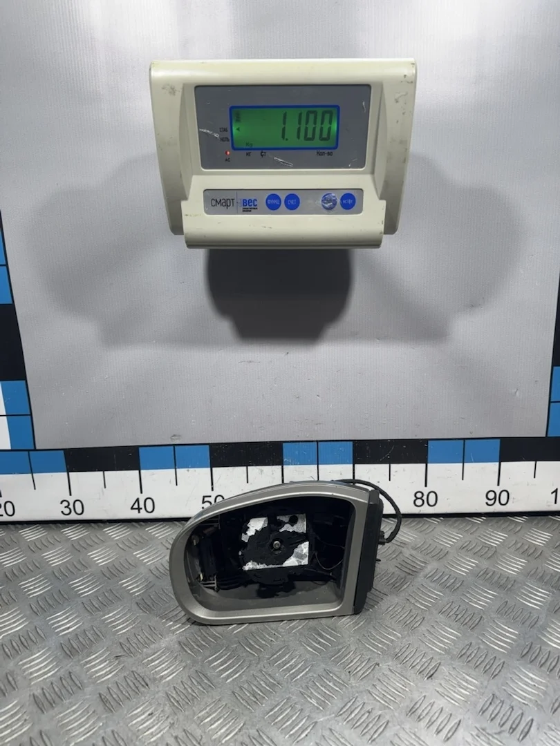 [Б/У] Зеркало левое электрическое W203 - в сборе, без стекла / длинный провод маленькая фишка / 7 проводов [ХОРОШЕЕ] [Код: 00316489 ]