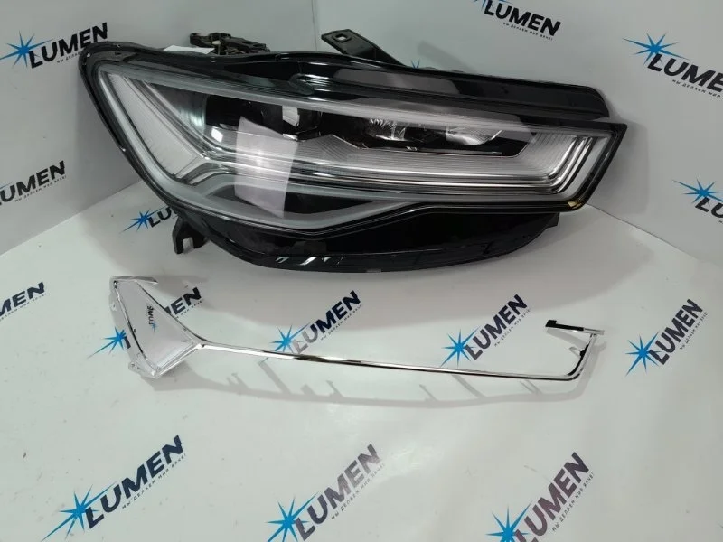 Маска фары хромированная Audi A6 2014-2018 4G0941774H C7, передняя правая