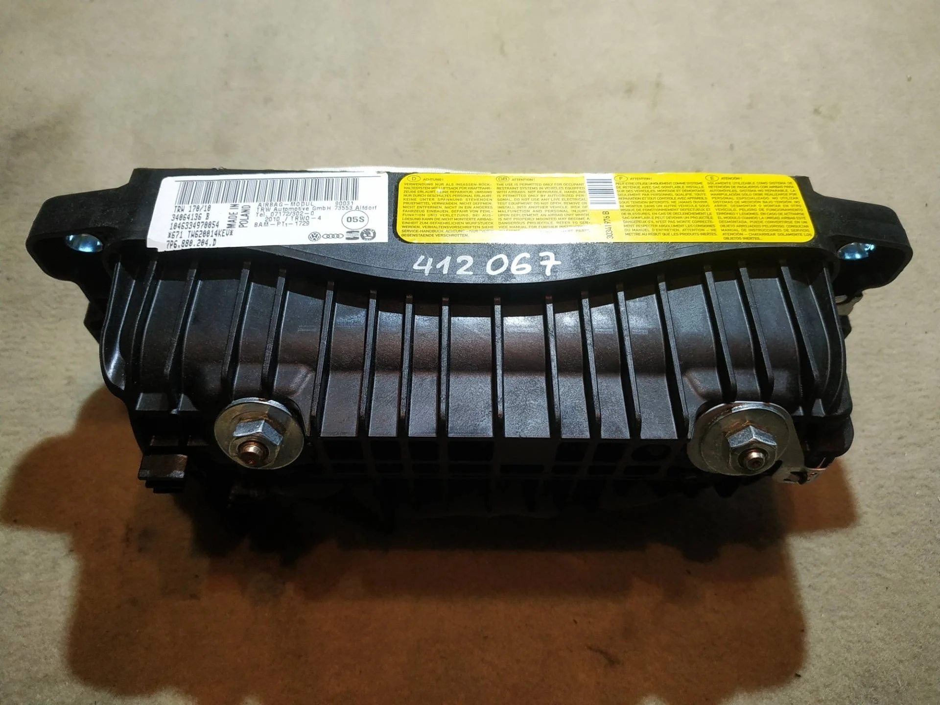 подушка безопасности пассажира Volkswagen Touareg 7P6 2011