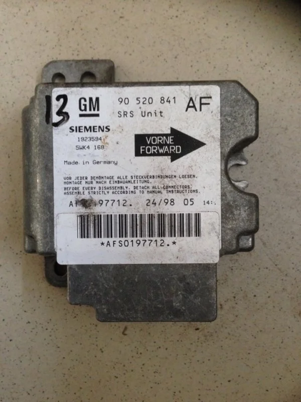 ЭБУ подушки безопасности Opel Astra G 2000 90520841 ХЭТЧБЕК