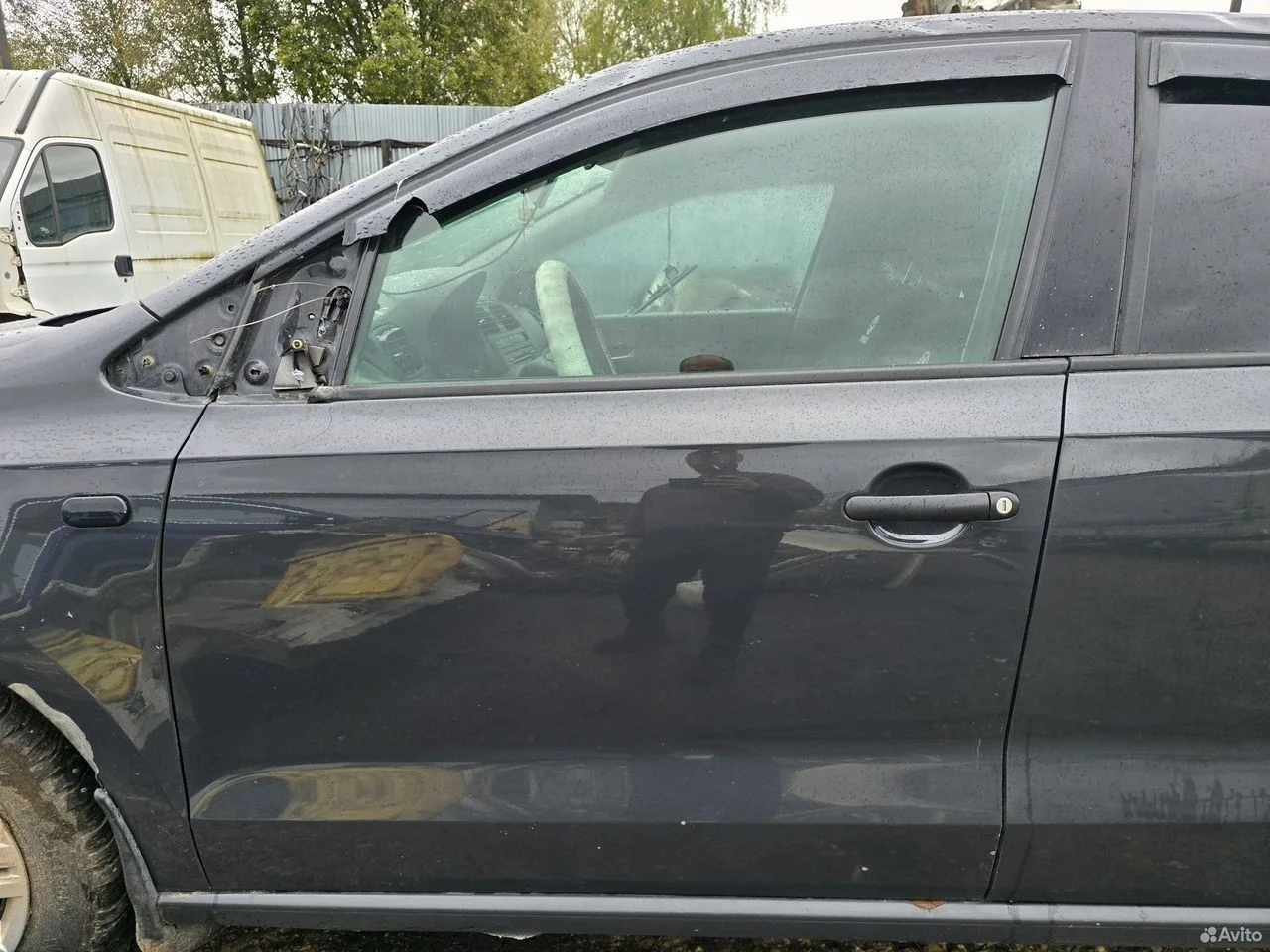 Дверь передняя левая vw polo sedan серая li7f ориг