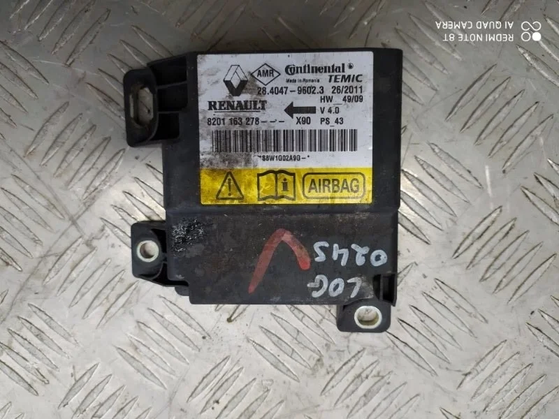 Блок управления AIR BAG RENAULT LOGAN 2014-2018 8201163278 L8 K7M