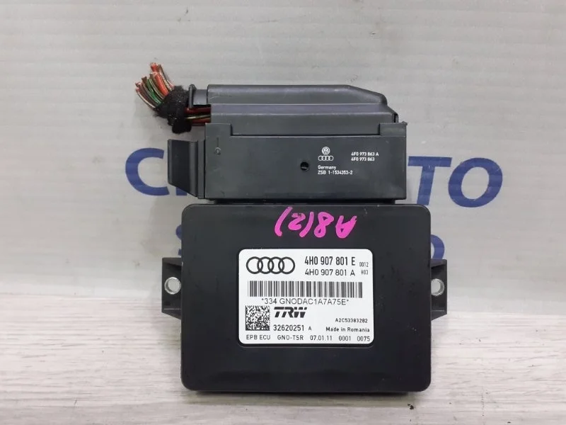 Блок управления стояночным тормозом Audi A8 2014 4H0907801E D4 3.0 CRE
