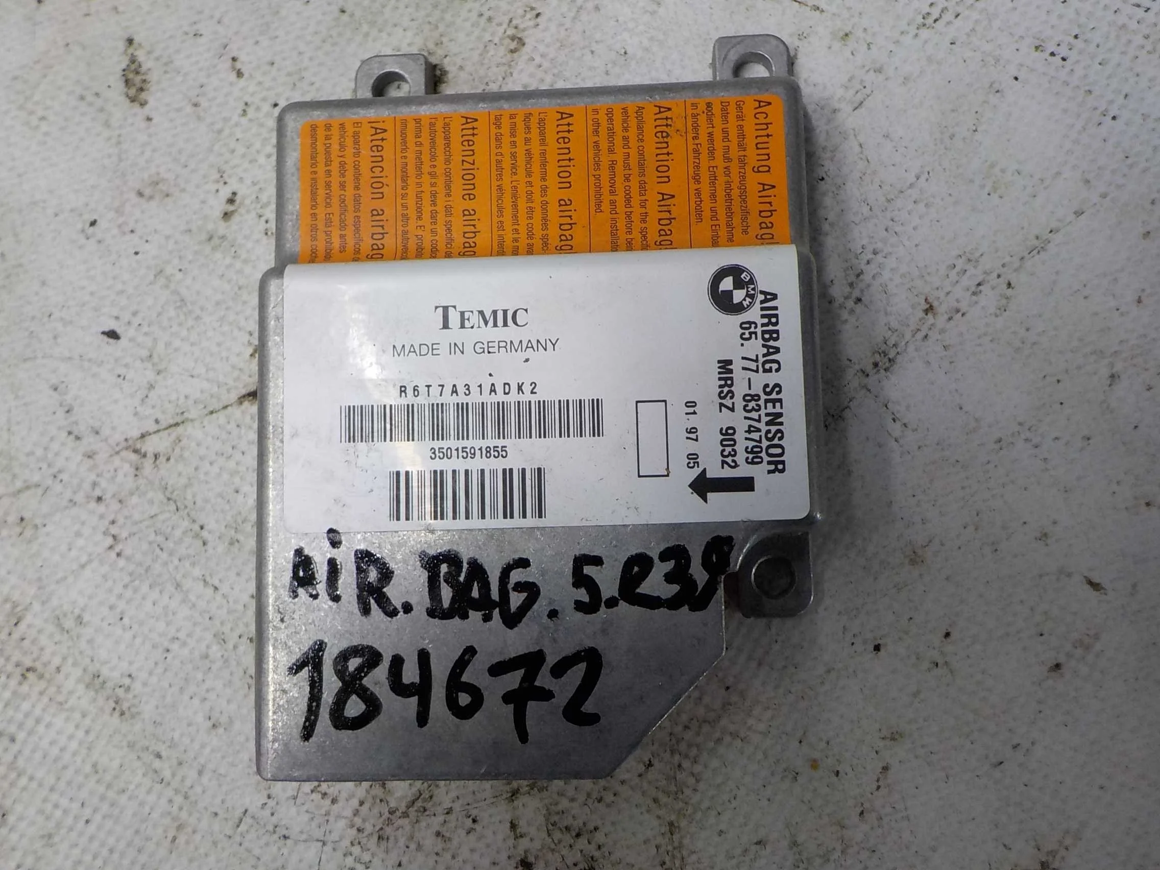 блок air bag BMW 5 серия E39 (1995—2000)