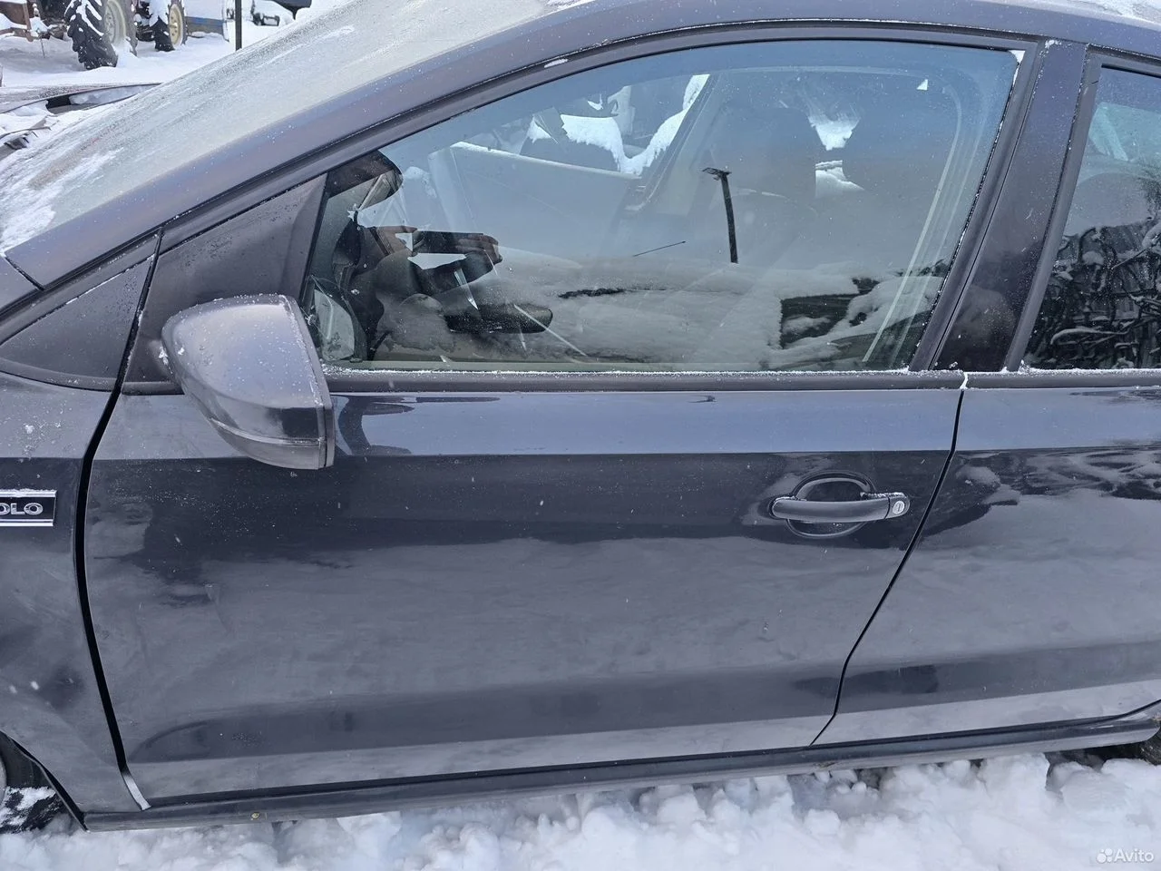 Дверь передняя левая vw polo sedan li7f серая поло