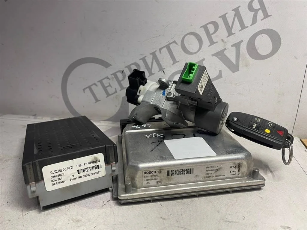 Комплект Блок СЕМ Блок управления двигателем Замок зажигания Ключ VOLVO S80 2003-2006