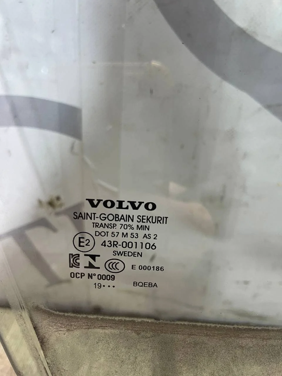 Стекло двери передней правой VOLVO XC90 2015-2019