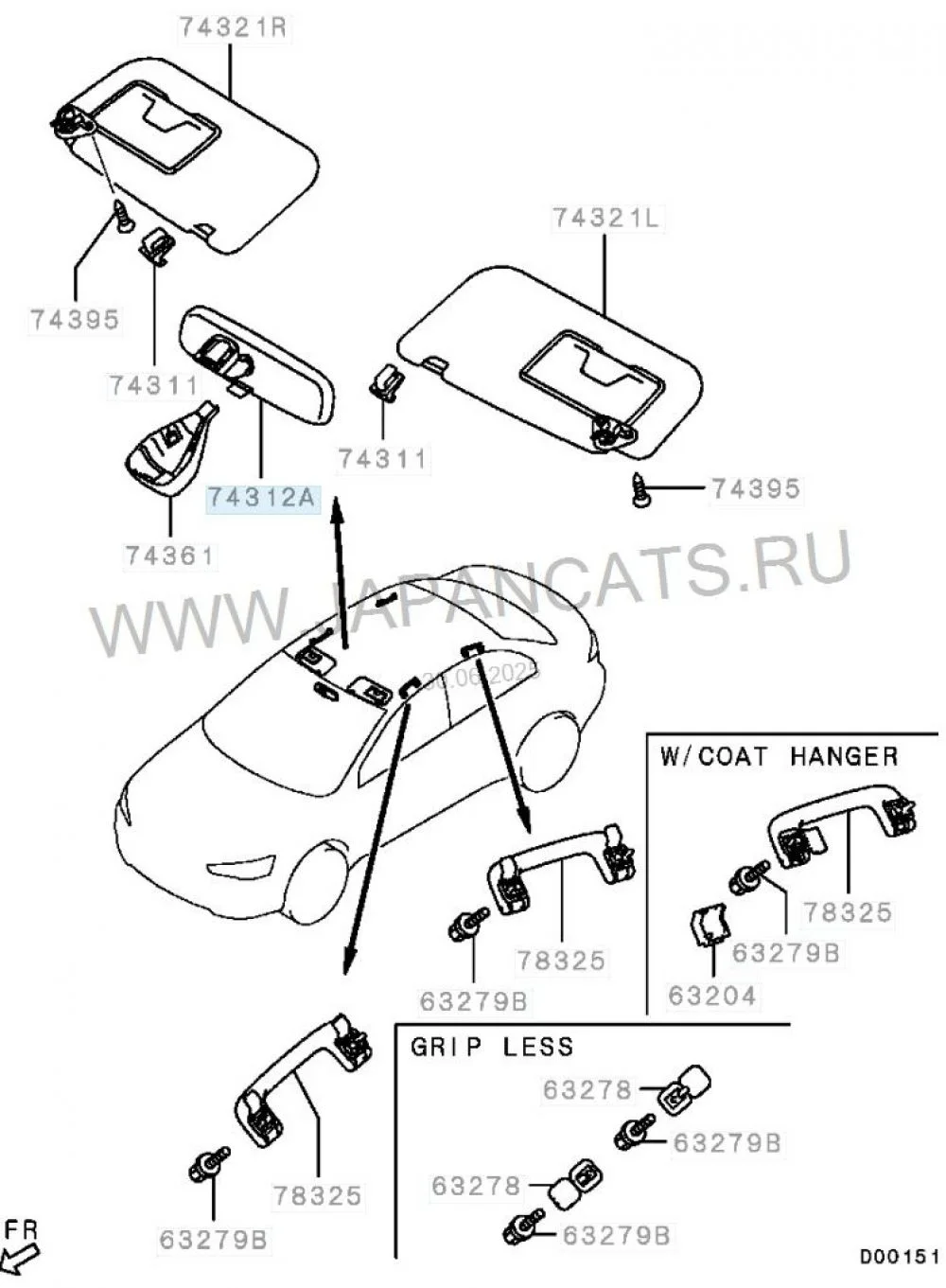 Зеркало заднего вида Mitsubishi Lancer X (2007—2010)