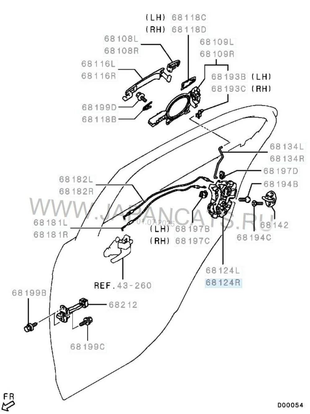 Замок двери задней правой Mitsubishi Lancer X (2007—2010)