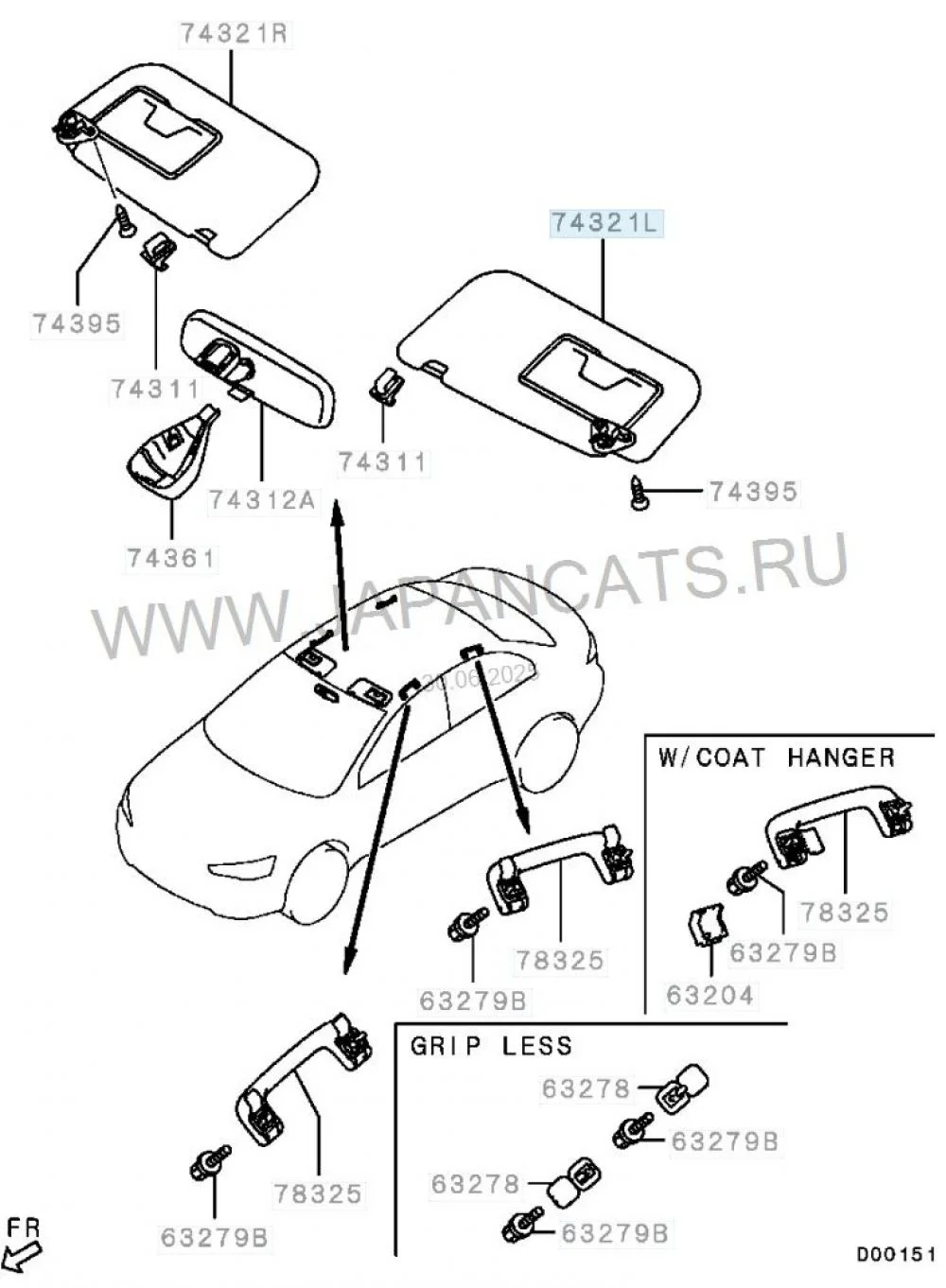 Козырек солнцезащитный Mitsubishi Lancer X (2007—2010)