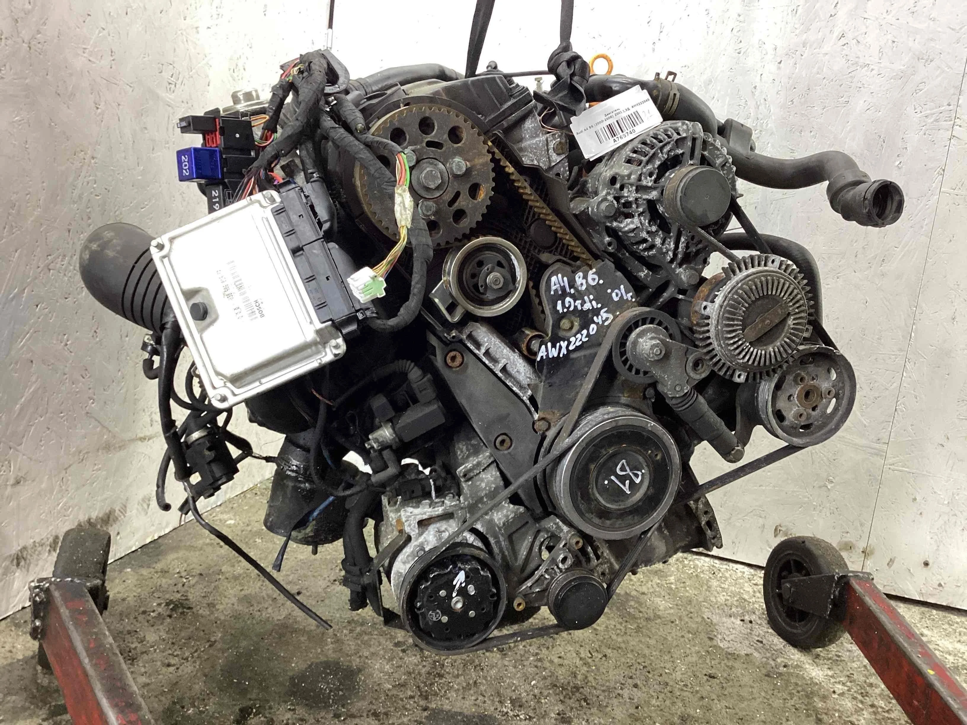 Двигатель Audi A4 A4 B6 (8EC, 8E5) 2000-2004 2001 1,9 TDi Дизель МКПП Седан.