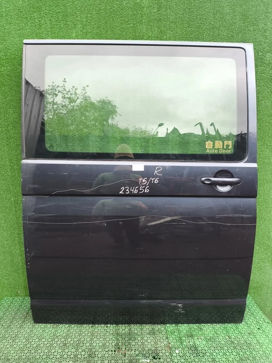 Дверь VOLKSWAGEN TRANSPORTER T5/T6 2003- сдвижная (с вырезом под стекло) правая синяя б/у TRANSPORTER T5(2003-2015);TRANSPORTER T6(2015-