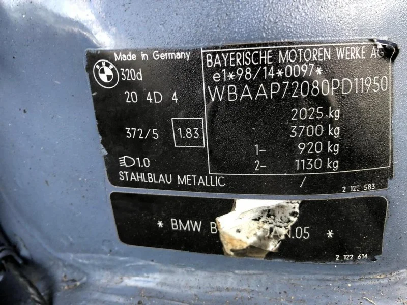 Продажа BMW 3er 2.0D (150Hp) (M47TUD20) RWD AT по запчастям