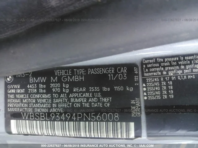 Продажа BMW M3 3.2 (343Hp) (S54B32) RWD MT по запчастям