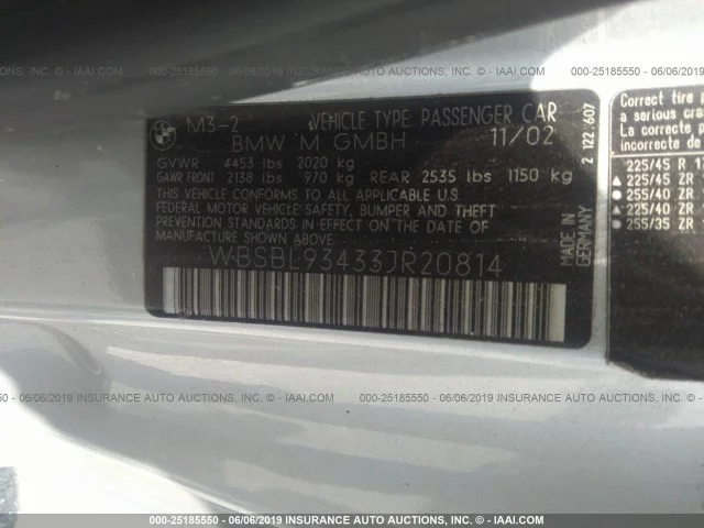 Продажа BMW M3 3.2 (343Hp) (S54B32) RWD MT по запчастям