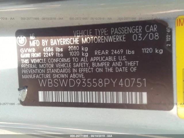 Продажа BMW M3 4.0 (420Hp) (S65B40) RWD MT по запчастям