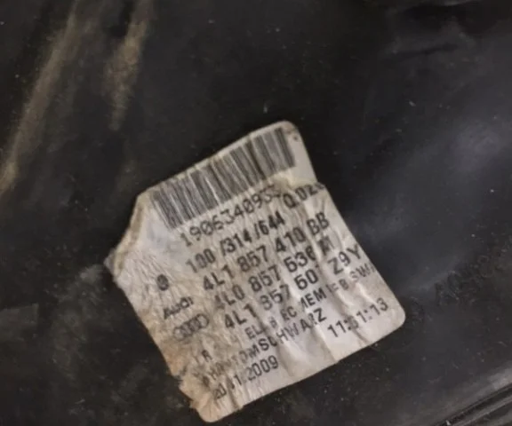 Зеркало боковое правое для Audi Q7 4L 2005-2015 на фотографиях