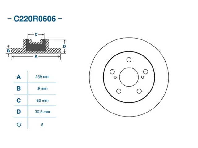 Диски тормозные передние (комплект) для Toyota Corolla E140/E150 Седан 2006-2013 на фотографиях