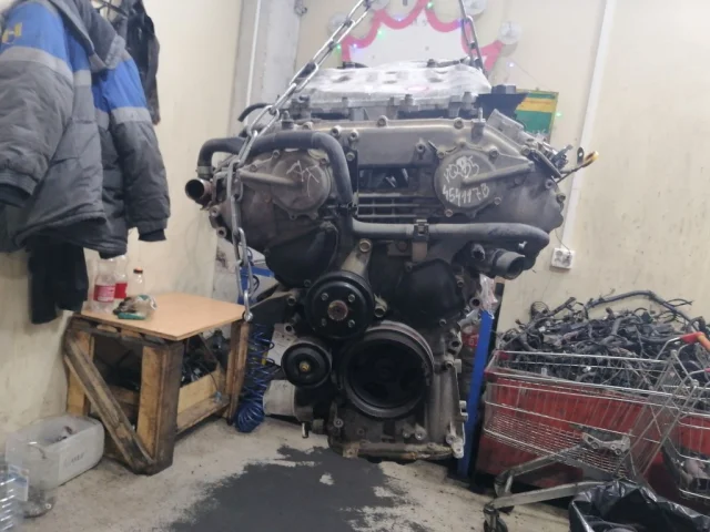 Двигатель без навесного для Nissan Pathfinder R52 2013-2017 на фотографиях