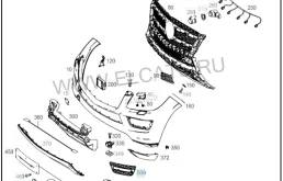 Решетка в бампер Mercedes-Benz GL-Class 2012- X166