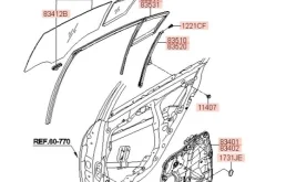 Форточка двери Kia Cerato 2015 YD