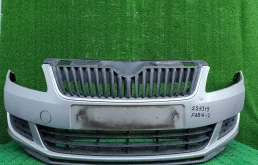 Бампер SKODA FABIA 2 2010- передний серый б/у FABIA 2(2007-2015)