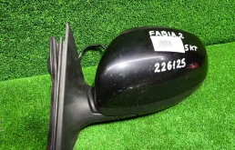 Зеркало SKODA FABIA 2 2007- электрическое левое 5 контактов чёрное б/у FABIA 2(2007-2015)