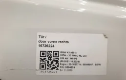 Дверь передняя правая для BMW X3 2019 года на фотографиях