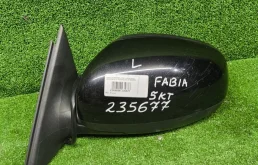 Зеркало SKODA FABIA 2 2007- электрическое левое 5 контактов чёрное б/у FABIA 2(2007-2015)