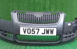 Бампер SKODA FABIA 2, ROOMSTER 2007- передний серый б/у FABIA 2(2007-2015)