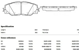 Тормозные колодки передние для Toyota RAV4 XA30 2005-2012